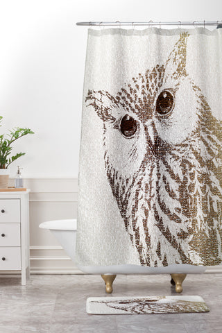 Belle13 The Intellectual Owl Shower Curtain And Mat