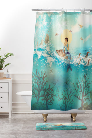Belle13 The Queen Mermaid Shower Curtain And Mat