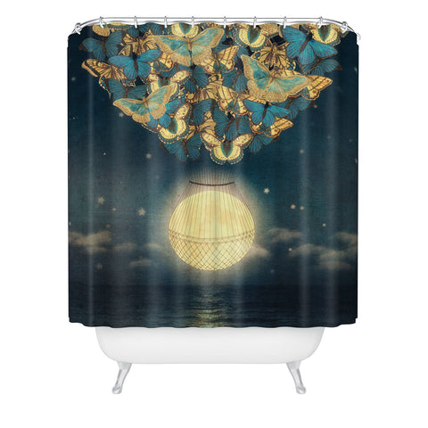 Belle13 The Rising Moon Shower Curtain
