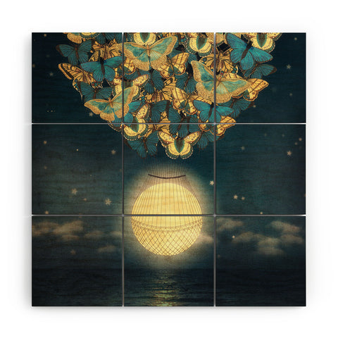 Belle13 The Rising Moon Wood Wall Mural