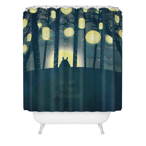 Belle13 Totoros Dream Forest Shower Curtain