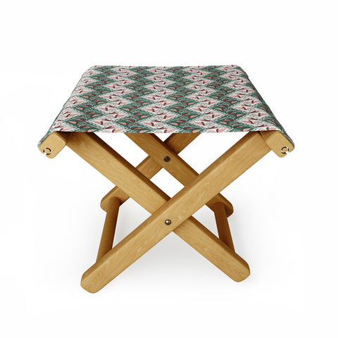 Belle13 Traditional Floral Chevron Folding Stool
