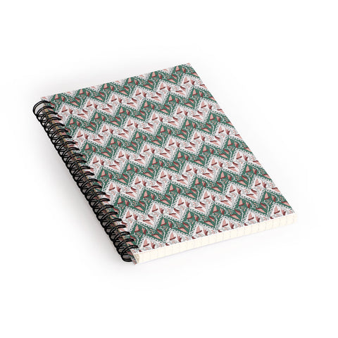 Belle13 Traditional Floral Chevron Spiral Notebook