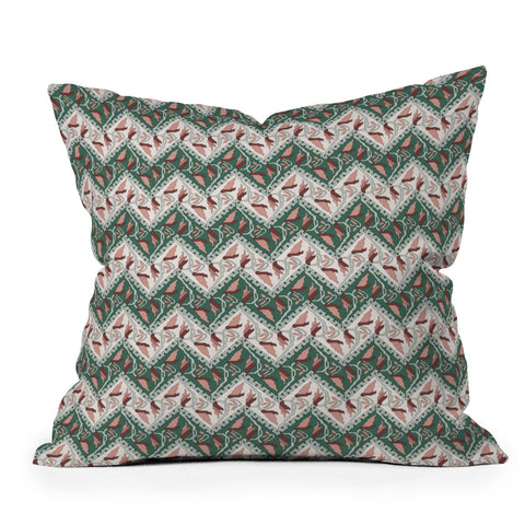 Belle13 Traditional Floral Chevron Throw Pillow