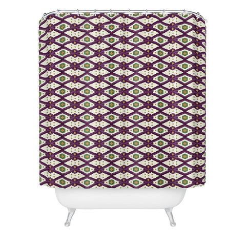 Belle13 Traditional Rhombus Deco Shower Curtain