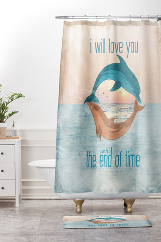 Belle13 Until The End Of Time Shower Curtain And Mat