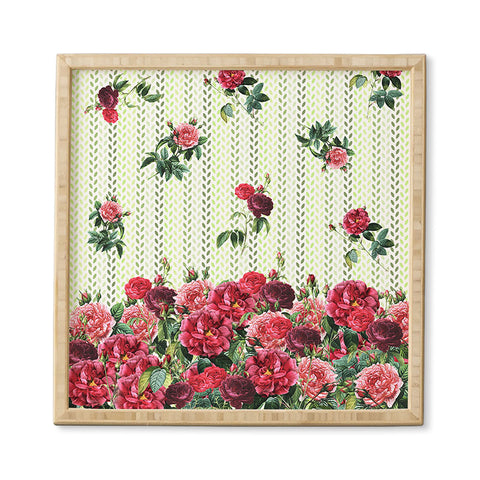 Belle13 Vintage Rose Pattern Framed Wall Art