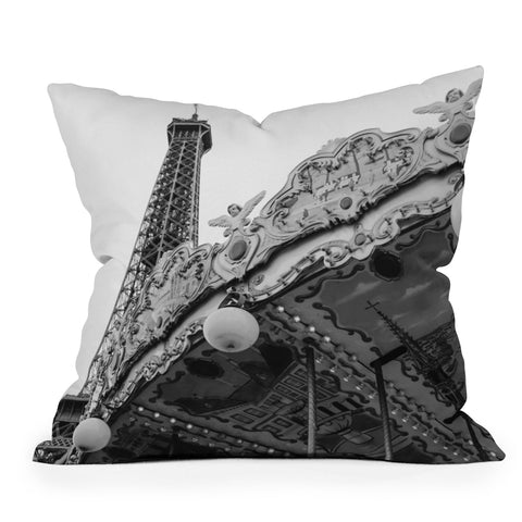 Bethany Young Photography Eiffel Tower Carousel II Throw Pillow