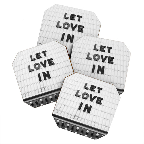 Bethany Young Photography Let Love In Monochrome Coaster Set