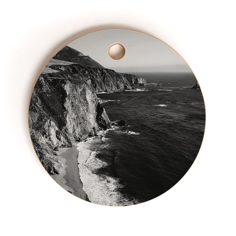 Bethany Young Photography Monochrome Big Sur Cutting Board Round