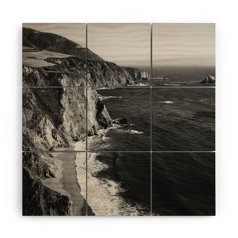 Bethany Young Photography Monochrome Big Sur Wood Wall Mural