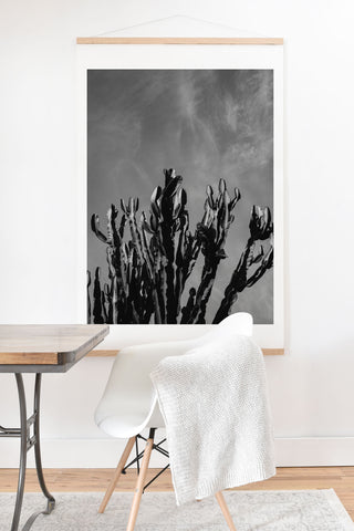 Bethany Young Photography Monochrome Cactus Sky Art Print And Hanger