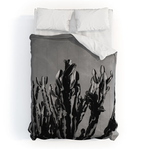 Bethany Young Photography Monochrome Cactus Sky Comforter