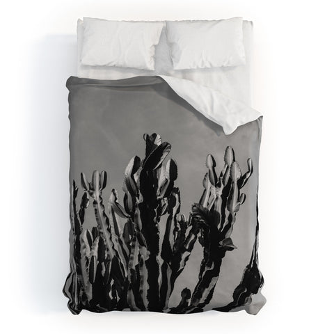 Bethany Young Photography Monochrome Cactus Sky Duvet Cover