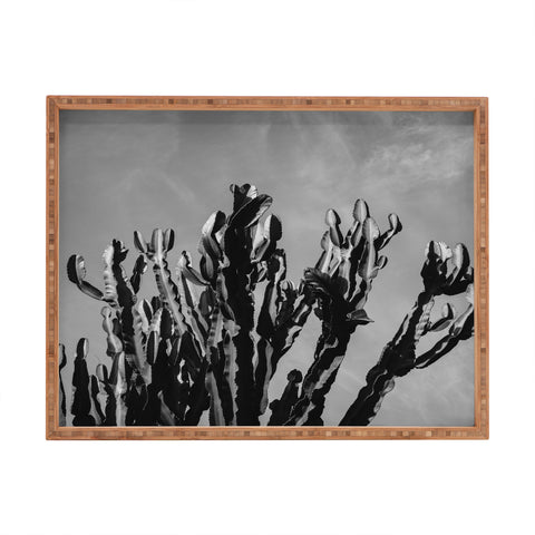 Bethany Young Photography Monochrome Cactus Sky Rectangular Tray