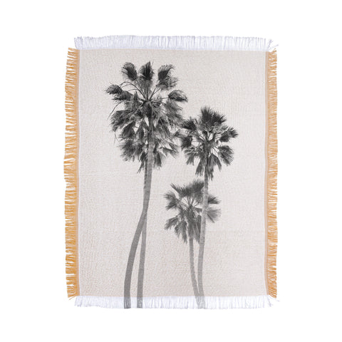 Bethany Young Photography Monochrome California Palms Throw Blanket