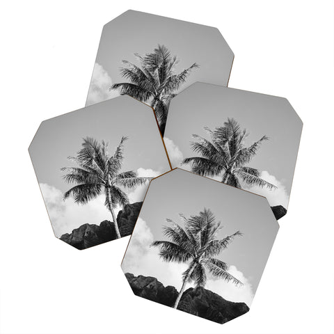 Bethany Young Photography Monochrome Hawaiian Palm Coaster Set