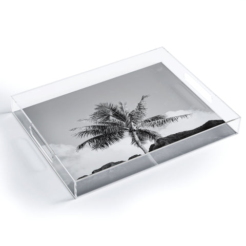 Bethany Young Photography Monochrome Hawaiian Palm Acrylic Tray