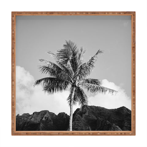 Bethany Young Photography Monochrome Hawaiian Palm Square Tray