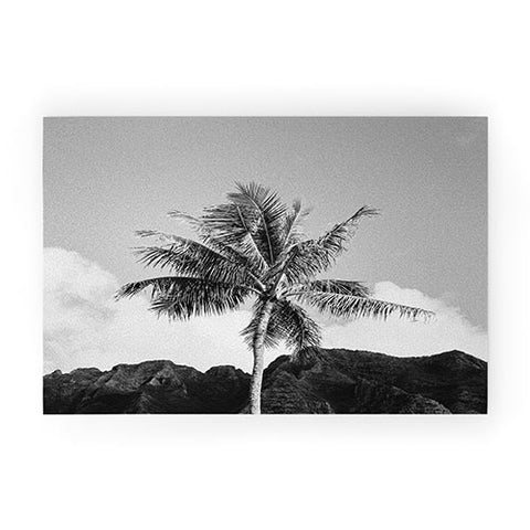 Bethany Young Photography Monochrome Hawaiian Palm Welcome Mat