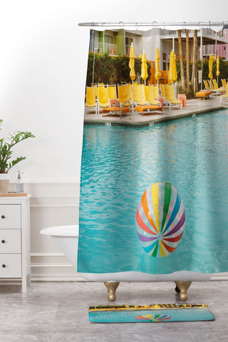 Bethany Young Photography Palm Springs Pool Day Shower Curtain And Mat