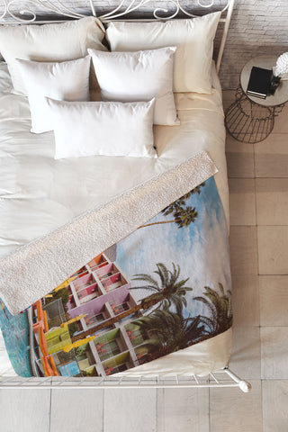 Bethany Young Photography Palm Springs Pool Day VII Fleece Throw Blanket