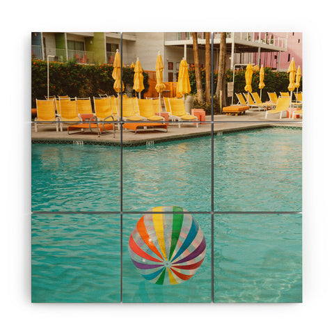 Bethany Young Photography Palm Springs Pool Day Wood Wall Mural