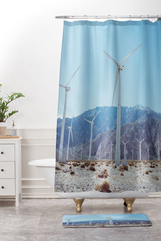 Bethany Young Photography Palm Springs Windmills IV Shower Curtain And Mat