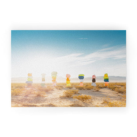 Bethany Young Photography Seven Magic Mountains Sunrise Welcome Mat