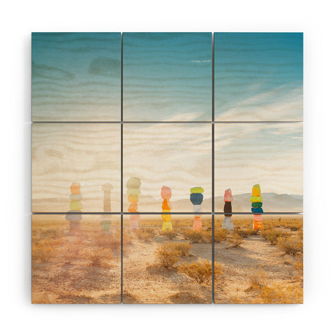 Bethany Young Photography Seven Magic Mountains Sunrise Wood Wall Mural