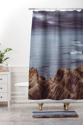 Bethany Young Photography Sunset Cliffs Storm Shower Curtain And Mat