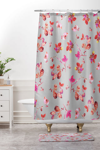 Bianca Green Bloom I Shower Curtain And Mat