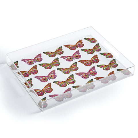 Bianca Green Butterflies Fly Acrylic Tray
