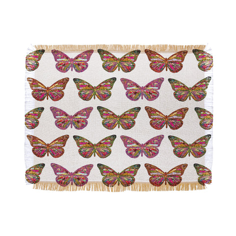 Bianca Green Butterflies Fly Throw Blanket