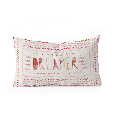 Bianca Green Dreamer Pink Oblong Throw Pillow