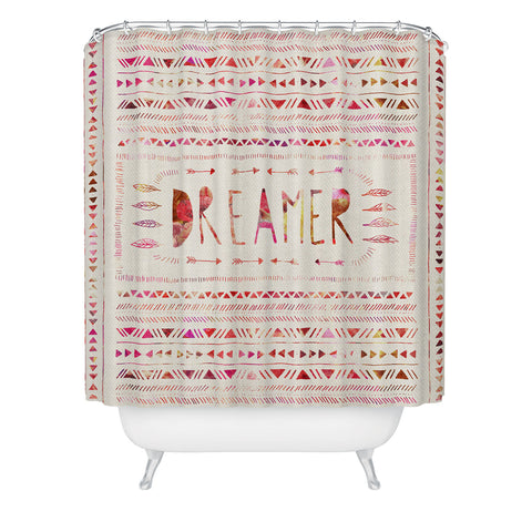 Bianca Green Dreamer Pink Shower Curtain