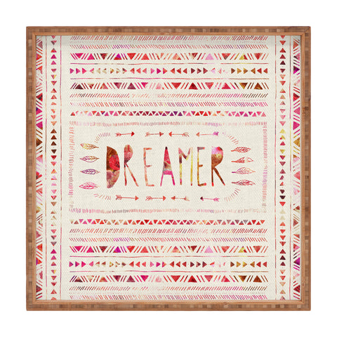 Bianca Green Dreamer Pink Square Tray