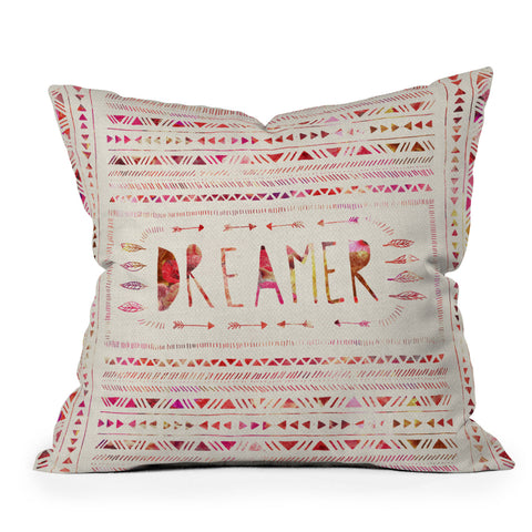Bianca Green Dreamer Pink Throw Pillow
