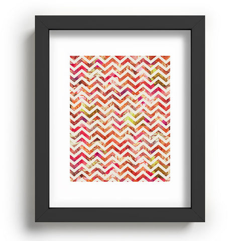 Bianca Green Floral Chevron Pink Recessed Framing Rectangle