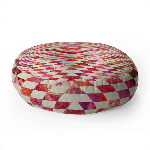 Bianca Green Floral Explosion Pink Floor Pillow Round