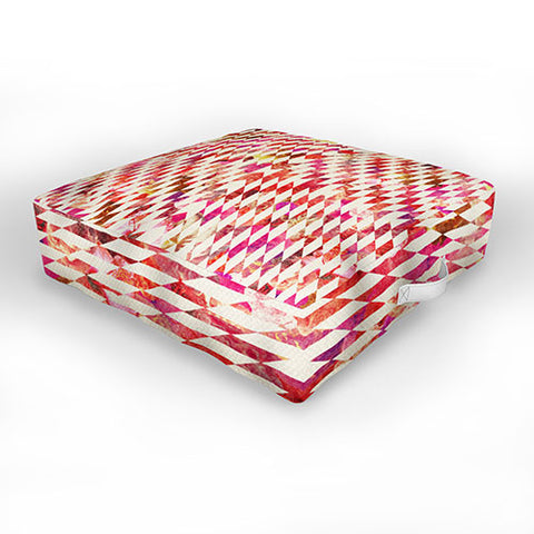Bianca Green Floral Explosion Pink Outdoor Floor Cushion