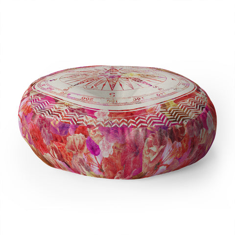 Bianca Green Follow Your Own Path Pink Floor Pillow Round