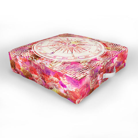 Bianca Green Follow Your Own Path Pink Outdoor Floor Cushion