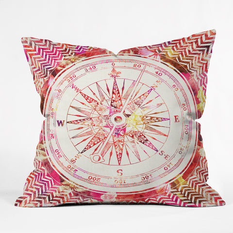 Bianca Green Follow Your Own Path Pink Outdoor Throw Pillow