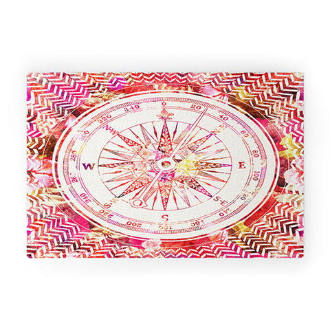 Bianca Green Follow Your Own Path Pink Welcome Mat