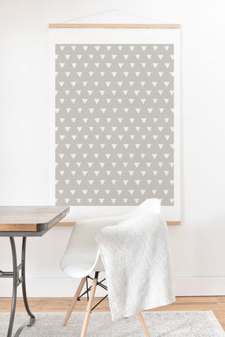 Bianca Green Geometric Confetti Grey Art Print And Hanger