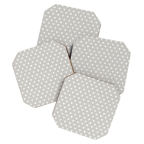 Bianca Green Geometric Confetti Grey Coaster Set