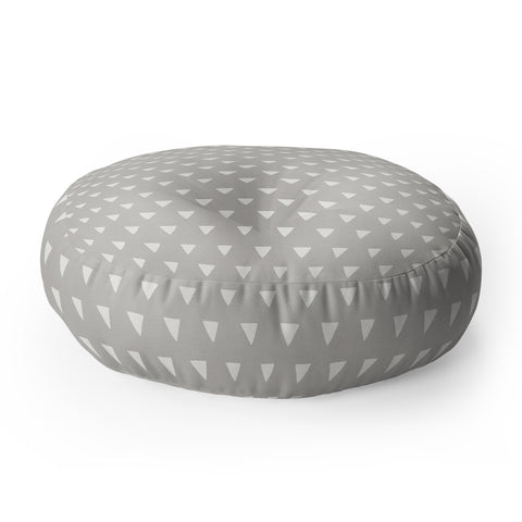 Bianca Green Geometric Confetti Grey Floor Pillow Round