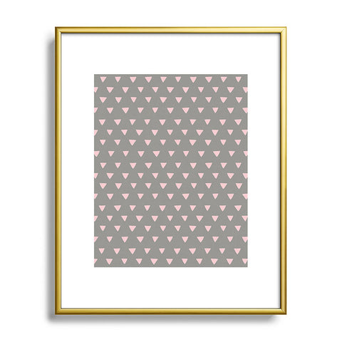 Bianca Green Geometric Confetti Pink Metal Framed Art Print