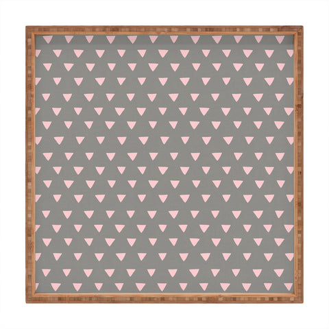 Bianca Green Geometric Confetti Pink Square Tray